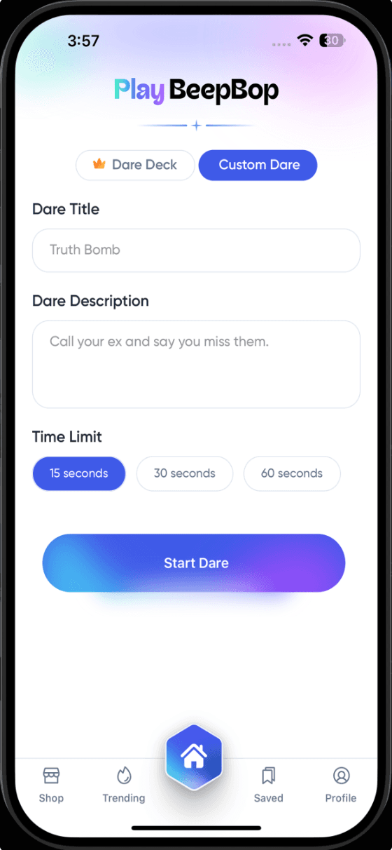 BeepBop Profile Screen