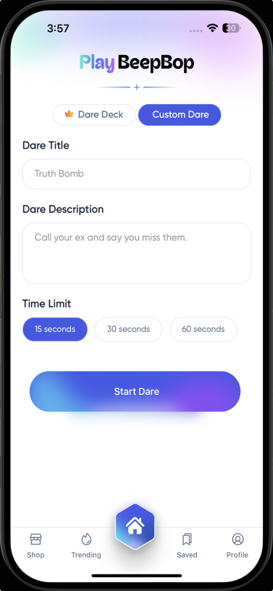 BeepBop Profile Screen